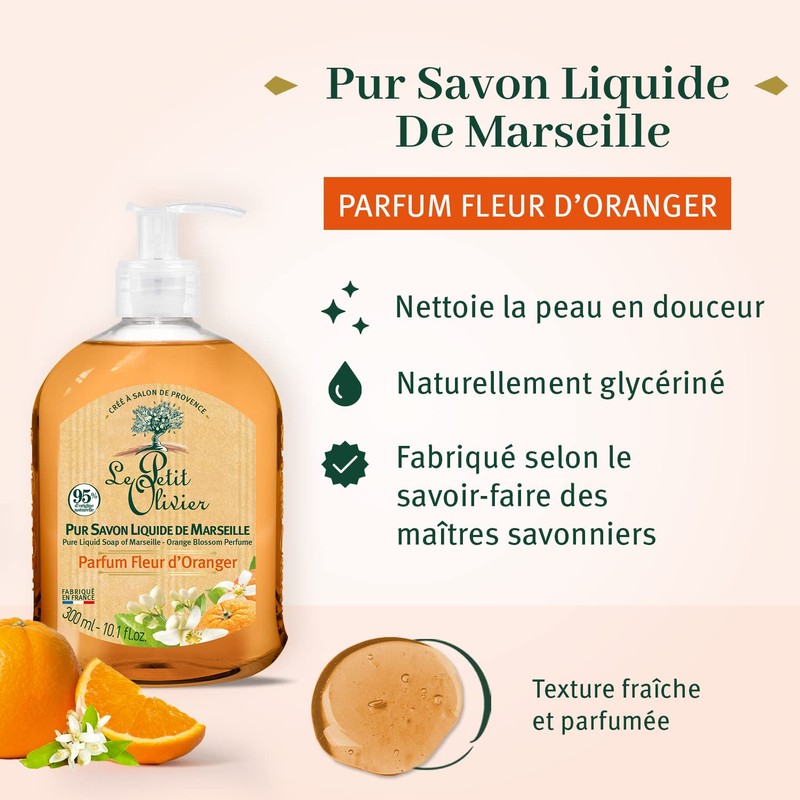 Le Petit Olivier Pur Savon Liquide de Marseille Orange Blossom