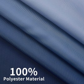 RiePoiia No Hook Ombre Shower Curtain with Snap in Fabric Liner Set, Deep Blue Modern Hotel Style Double Layer Shower Curtain for Bathroom with Top Sheer Window, 71"X74"