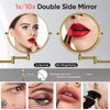 GURUN 8" Wall Mounted Makeup Mirror with 10X Magnification,Two-Sided Swivel