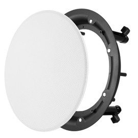 sourcing map Ceiling In-Wall Speaker Grille Cover and Base, 11 Inch White Round Metal Recessed Drop Ceiling Speakers Magnetic Dust Covers Accessory for Surround Sound Systems