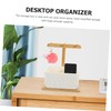OHPHCALL Space-saving Bamboo Storage Box for Office Desk Bedside Removable