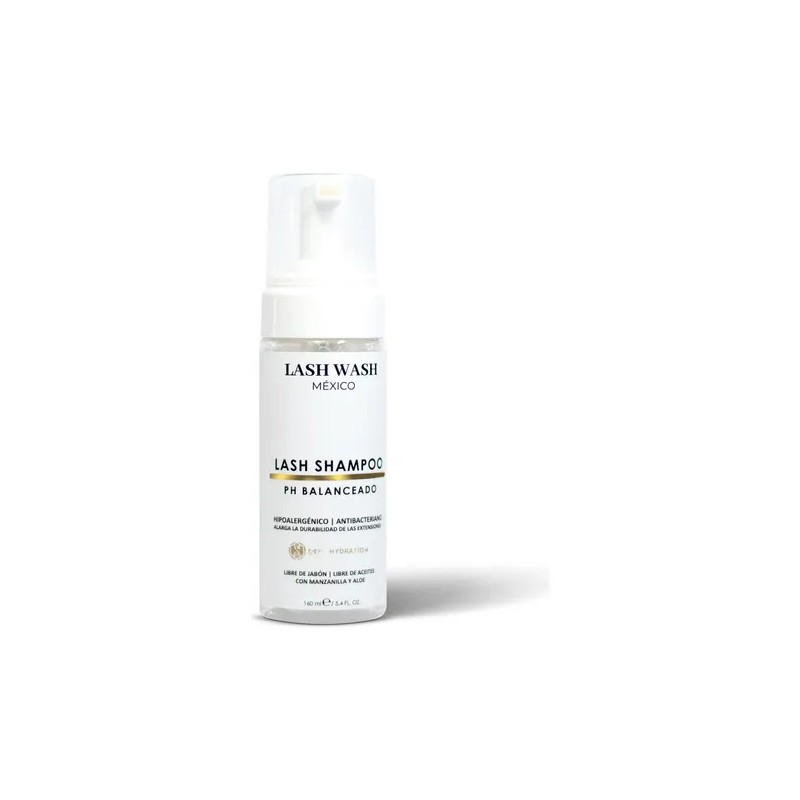 Lash Shampoo 160ml Hipoalergénico Con Aloe Limpieza Pestañas