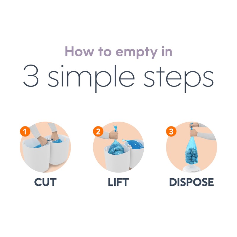 Diaper Genie Compact Pail Includes 1 Starter Square Refill That