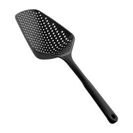 1 Pasta Strainer, Plastic Colander, Long Handled Colander, Sink Colander, Pasta Drainer, French Fry Spoon, Plastic Plastic Strainer, Kitchen Strainer Spoon (Black)