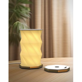 ZBOLE Portable USB-Charged Folding Table Lamp with Long Battery Life, Dimmable Rotating Folding Table Light, Foldable Paper Lantern for Home, Living Room (White)