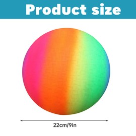Anwangda Bouncy Kickball, PVC Rainbow Ball, Children's Play Ball, Football Softball, Training Ball, Rainbow Beach Ball, Children's Kickball for Indoor and Outdoor Use, 9 Inches
