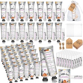 Dimsile 50 Sets 200 Pcs Baby Shower Hand Lotion and Lip Balm Gift Theme Baby Shower Party Favors Travel Size Hand Lotion and Lip Balm Bulk with Organza Bags Tags(Boo)