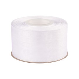Ribbonitlux 50mm Sheer Organza Ribbon, White Shimmer Chiffon Ribbon 45M-Roll, Ideal for Wedding Events Christmas Decaration Making Floral Bouquets DIY Crafts
