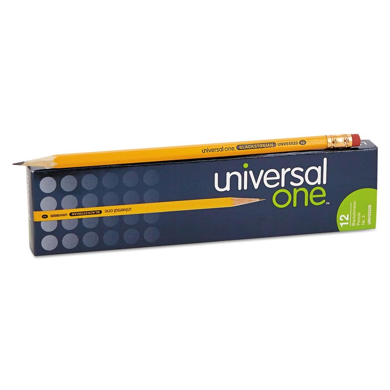 Universal Deluxe Blackstonian Pencil, Hb (#2), Black Lead, Yellow Barrel,