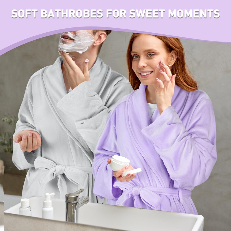 Catalonia Women's Long Bathrobe, Soft Fleece Robe, Comfy Spa &