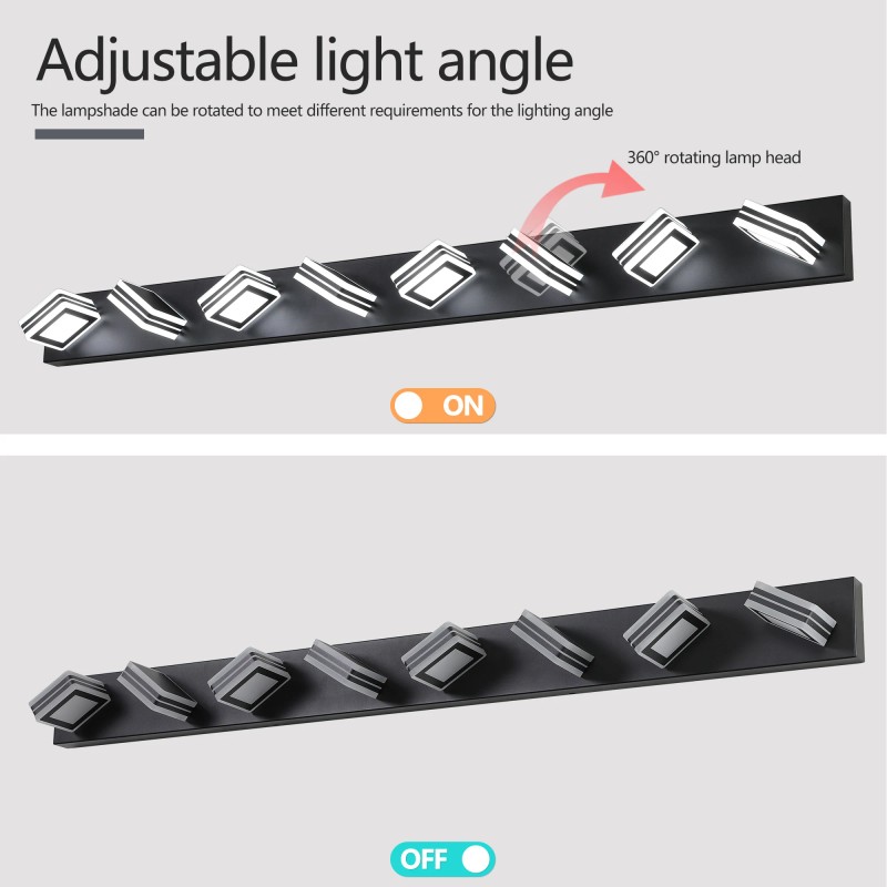 Ship in USA,52" Modern 8-Light LED Vanity Light - Sleek