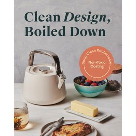 Caraway 2 Quart Whistling Tea Kettle - Durable Stainless Steel Tea Pot - Fast Boiling, Stovetop Agnostic - Non-Toxic, PTFE & PFOA Free - Includes Pot Holder - Perracotta