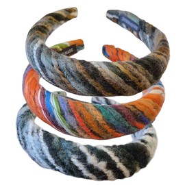 scicent Headband Women 3 PCS Knitting Padded Hairbands Retro Wide Head Band Colorful Hair Bands Non-Slip Hair Hoops Hair Accessories for Girls - 12716