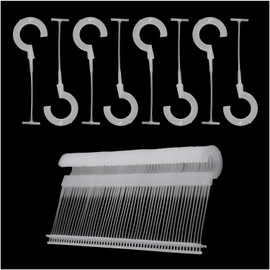 MEETOOT 1000PCS Plastic J Hook Fastener Transparent Half Round Hook Tag Fastener Garment Tag Fastener 1.5 Inch Tag Barb for Hanging Textile and Bag and Umbrella