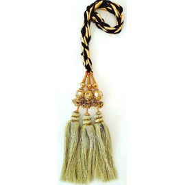 Generic Paranda Parandi Hair Accessory Braid Tassles Extensions with Mirror Golden Ball for Women/Girls (Golden)