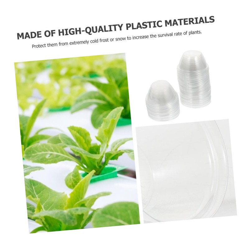Levemolo 50pcs Transparent Hydroponic Plant Moisturizing Lids Insulation Covers for