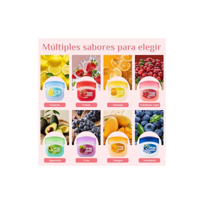 8PCS Balsamo Labios, Bálsamo labial Hidratante ，Balsamos Labiales Mayoreo, Labial