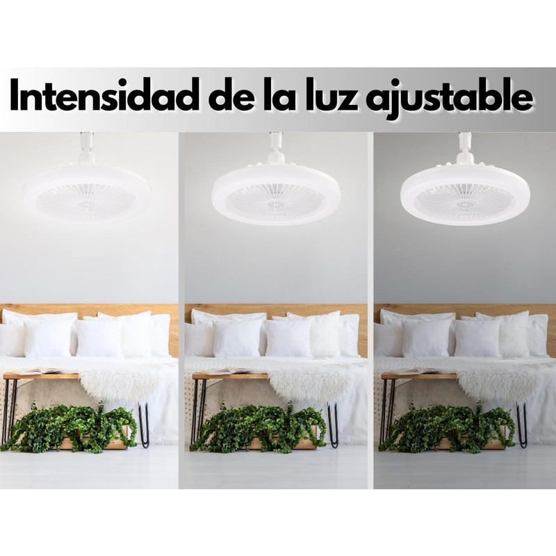 Dosyu Ventilador de Techo con Luz Led Ajustable 3 Velocidades