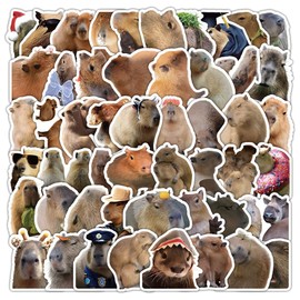 50pcs Cute Guinea Pig Stickers, Vinyl Waterproof Kawaii Animals Stickers Packs for Boys Girls Teens, Fuuny Domesticated Guinea Pig for Water Bottles Phones Skateboard Diaries Loptop