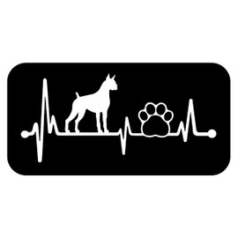 Boxer Heartbeat Lifeline Dog Paw Decal Sticker for Car Window 8 Inch BG 152