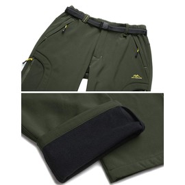 MAGCOMSEN Hiking Pants Mens Pants Thick Pants Camping Pants Winter Fleece Lined Pants Snow Pants Men Green
