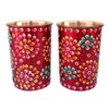 Rastogi Handicrafts Pure Copper Glass Tumblers Hand Painting Art Work
