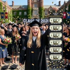 2026 Graduation Money Holder Graduation Gifts, Grad Money Envelope Surprise Card For Cash Gifts, Black Gold Grad Money Cards For Graduates, Men & Women