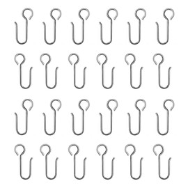 Tucireat Pack of 50 Curtain Hooks, Silver Curtain Hooks for Hanging, Stainless Steel Curtain Hooks, Shower Curtain Hooks, Curtain Hooks for Window Curtains, Door Curtains and Shower Curtains