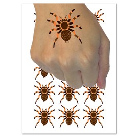 Tarantula Spider Arachnid Bug Temporary Tattoo Water Resistant Fake Body Art Set Collection - 54 1" Tattoos (1 Sheet)
