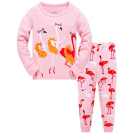 TEDD Girls Christmas Pyjamas Set Toddler Clothes Sleepwear Animal Printed Nightwear Winter Long Sleeve PJs 2 Piece Outfit Xmas Gift for Kids Age 5-6 Years