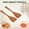 2PCS Wooden Spatula,Bamboo Spatula, Long Handle for Frying, Baking &