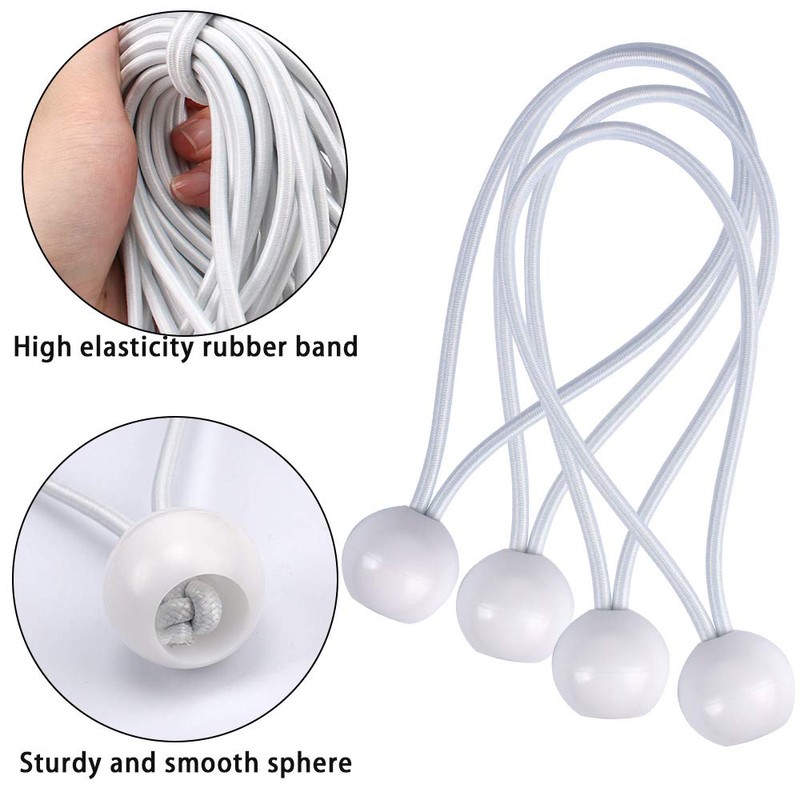 AOPRIE 30 Pack Bungee Balls 6inch White Ball Bungee Heavy