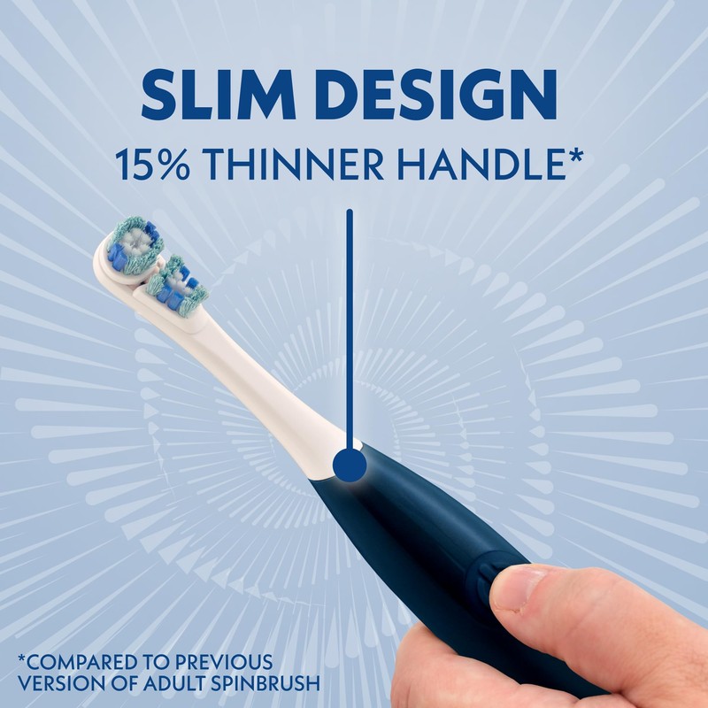 Spinbrush Smart Clean Battery Powered Electric Toothbrush, Soft Bristles, Midnight