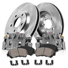 Callahan Front Brake Kit For 1998 1999 2000 2001 2002 Hond Accord V6 Replacement Brake Rotors and Ceramic Brake Pads with Calipers