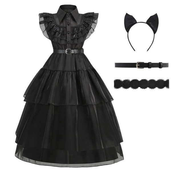 Wednesday Costume Wednesday Costume for Children Gothic Dress Costume Children
