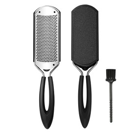 GazePlus Colossal Foot Rasp Scraper Small Hole, Professional Foot Care Stainless Steel Detachable Foot Scrubber for Dead Skin Pedicure Rasp Foot File Callus Remover Feet and Heels for Dry and Wet Feet