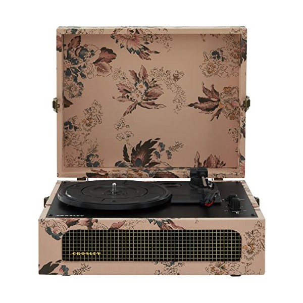 Crosley CR8017B-FL Voyager Vintage Portable Turntable with Bluetooth in/Out and
