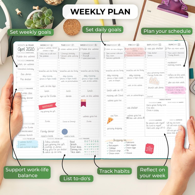 Clever Fox Planner PRO Schedule – Undated Weekly & Monthly