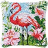 Latch Hook Pillowcase Kits Flamingo & Flowers Latch Hook kit