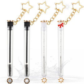 Upgrade Disposable Mascara Wands Set Eyelash Brush Lash Wand Makeup Tool for Eyelash Extensions Extremely Durable Bling Diamond Mascara for Women Girls(4 Pcs)