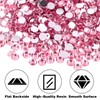 BELICEY 6000Pcs Resin Crystals Rhinestone Kit Light Pink 2/3/4/5/6mm Flatback