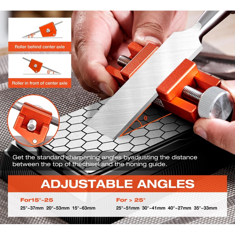 AUXTUR Sharpening Stone with Honing Guide Tool Set for Woodworking,Flattening
