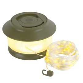 Camping String Light w/Lamp, 66FT,3000mAh Rechargeable Waterproof LED Hanging Light, Fast Storage Without Tying, for Outdoor Camping Awning Tent Garden Party Festival Decoration