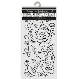 Stamperia - Thick Stencils for Scrapbooks, Albums, Cards, Bullet Journals, and More, Flexible Material, Easy to Clean, Perfect for Hobbies, Crafts, and Gifting (Old Lace - Flowers)
