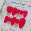 Hot Pink Sugar Handmade Nail Tips - Almond S /