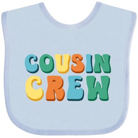 inktastic Cousin Crew Baby Bib Light Blue 44997