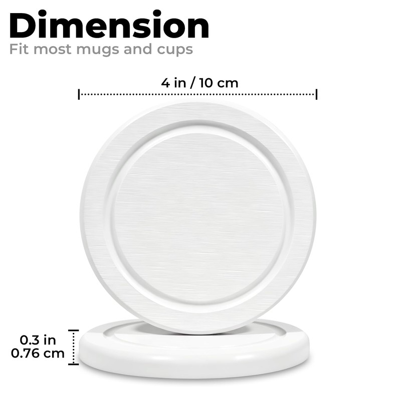 Absorbent Diatomaceous Earth Coasters Set of 6, with Holder &