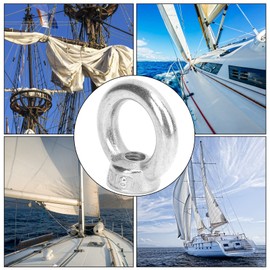 8pcs Eye Nuts, Stainless Steel Outdoor Lifting Tools, Loop Nut with Great Load Capacity for Industry Ships Yachts Motor Boats Assault Ships (M8)