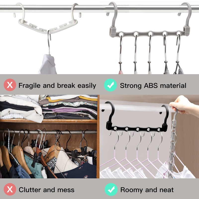 24 Pack Closet Organizers and Storage, Stronger Space Saving Hangers