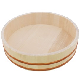 BambooMN 15.3" Hangiri Oke Sushi Rice Cooling Bowl/Tub with Lid, 19 Pieces Making Serving Accessory Kit - Jumbo